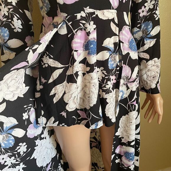 L’atiste Maxi Romper Black Purple Floral Playsuit Size S - Picture 6 of 10